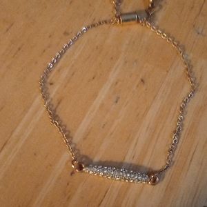 Pretty rhinestone and gold tone bracelet